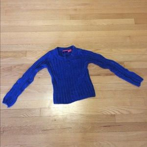 Girls chenille blue sweater